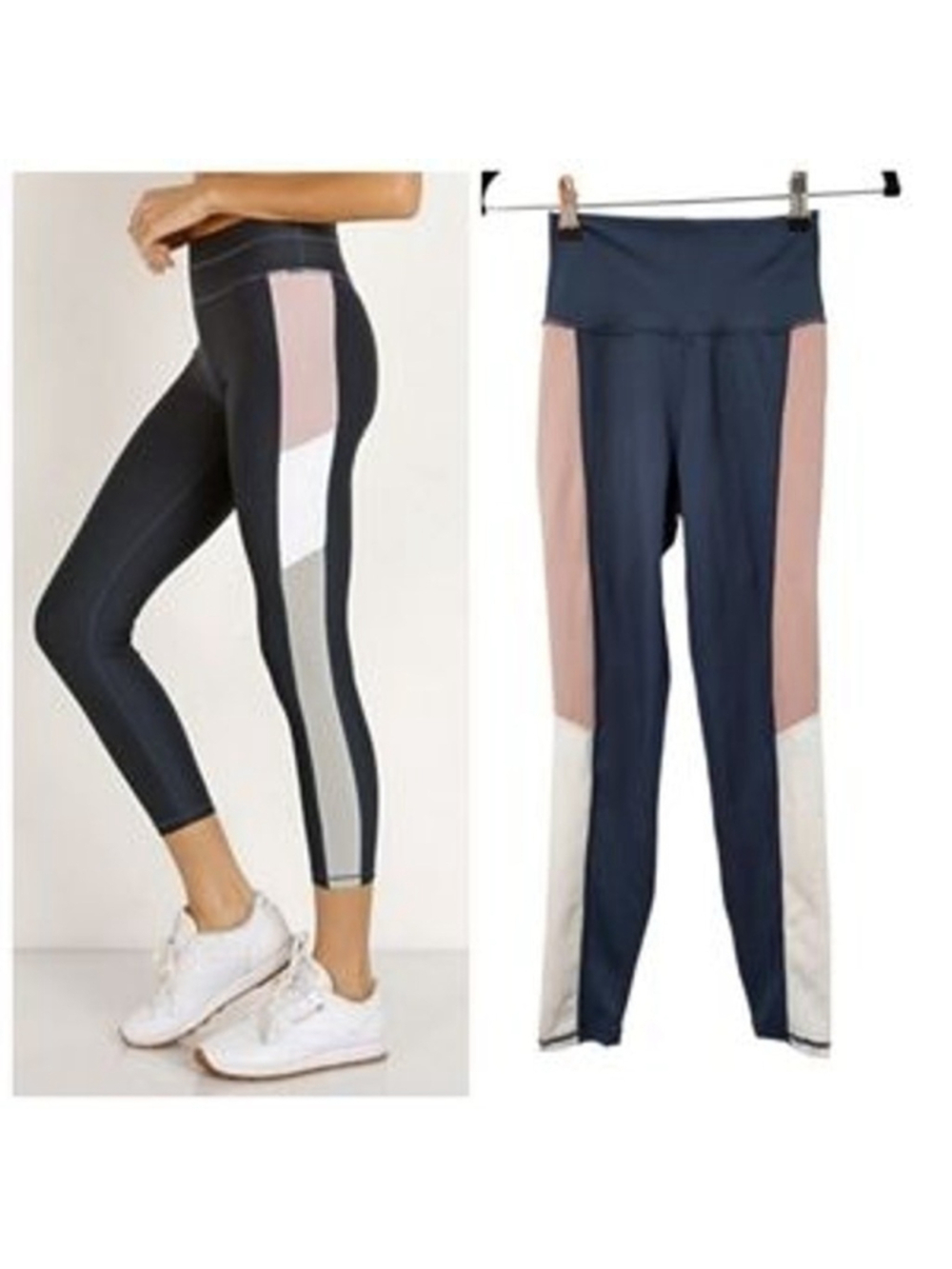 Allfenix sz S luxe pink blue full length Ankle leggings EUC stretch yoga active